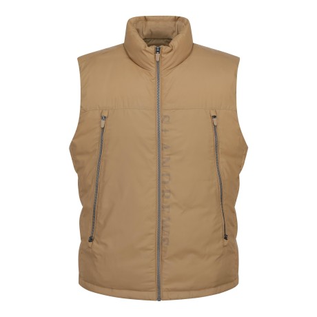 남성 로고 프린트 투웨이 지퍼 구스다운 베스트