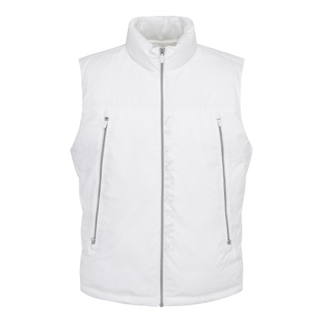 남성 로고 프린트 투웨이 지퍼 구스다운 베스트