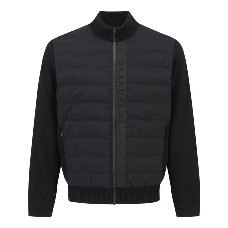 남성 로고 하이브리드 패딩 니트 가디건