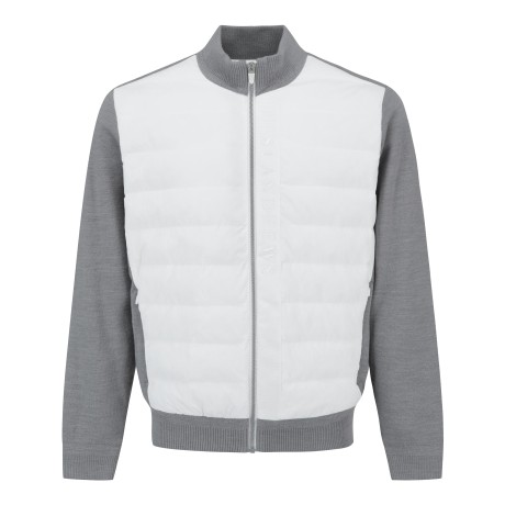 남성 로고 하이브리드 패딩 니트 가디건