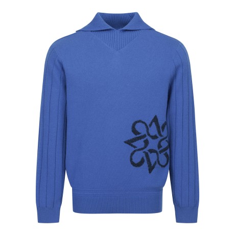 남성 별 심볼 자카드 방풍 니트