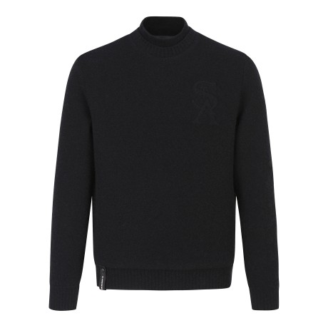 남성 부클 패딩 블록 방풍 스웨터