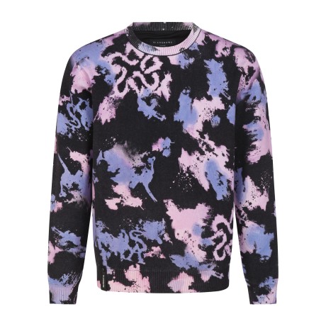 남성 심볼 수채화 프린트 방풍 스웨터