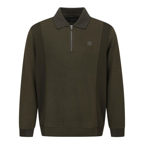 남성 심볼 자수 카라 하프 집업 긴팔티셔츠