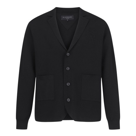 남성 엠보 로고 자켓형 니트 가디건
