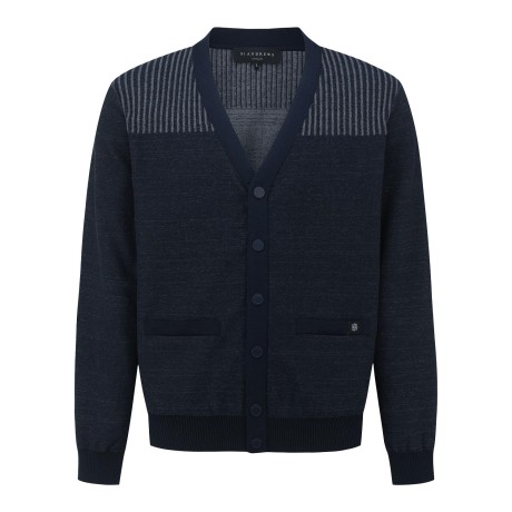 남성 스트라이프 멜란지 니트 가디건