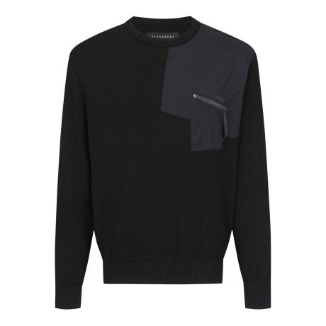 남성 우븐 믹스 포켓 니트