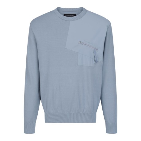 남성 우븐 믹스 포켓 니트