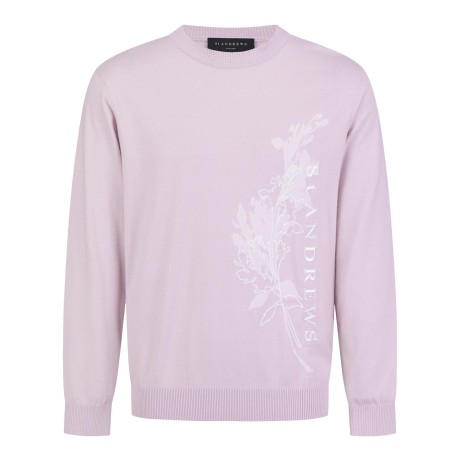 남성 로고 플라워 자수 니트