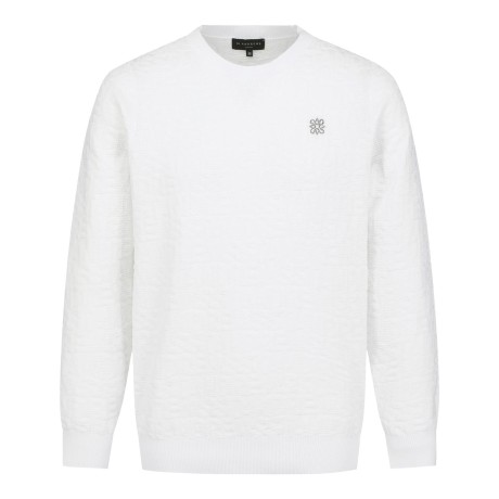 남성 엠보 로고 패턴 긴팔 니트