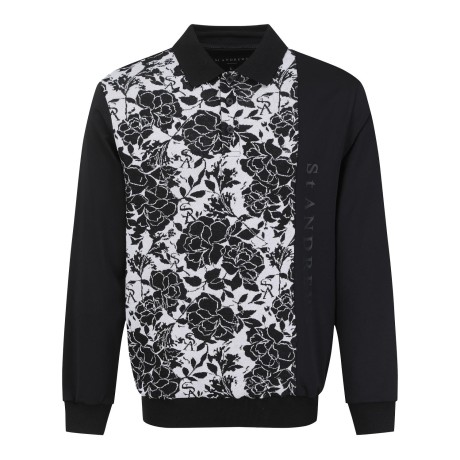 남성 플라워 니트 블루종 긴팔티셔츠