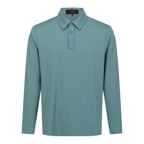 남성 로고 슬리브 도트 칼라 긴팔 티셔츠