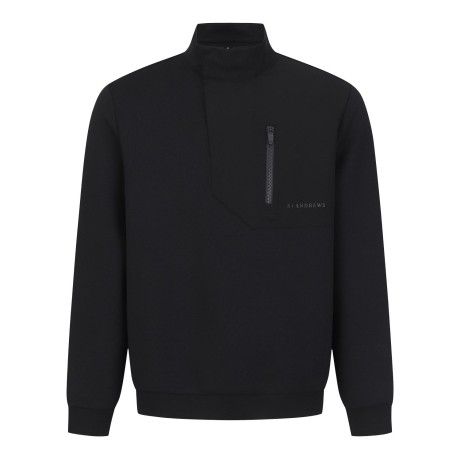 남성 우븐 포켓 플라켓 하이넥 긴팔 티셔츠