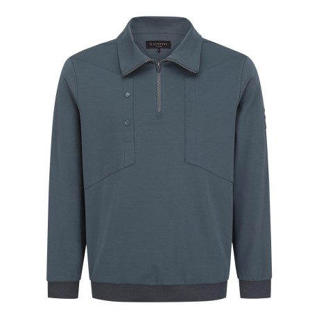 남성 로고 버튼 하프 집업 긴팔티셔츠