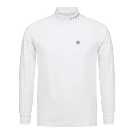 남성 글리터링 로고 모크넥 긴팔 티셔츠