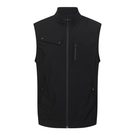 남성 로고 타공 믹스 집업 베스트