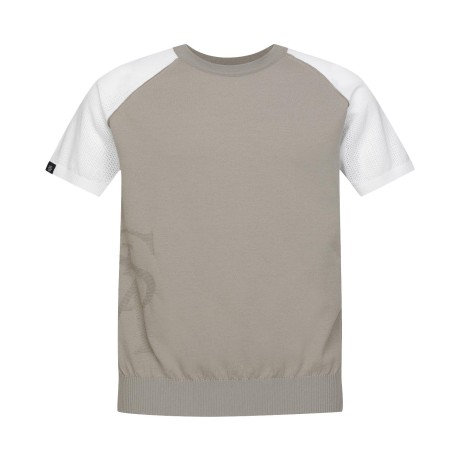 남성 컬러 블록 래글런 반팔 니트