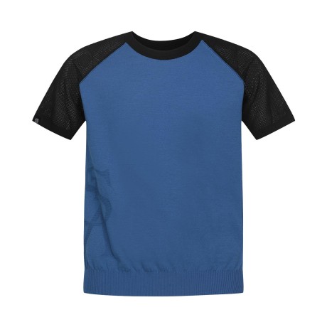 남성 컬러 블록 래글런 반팔 니트