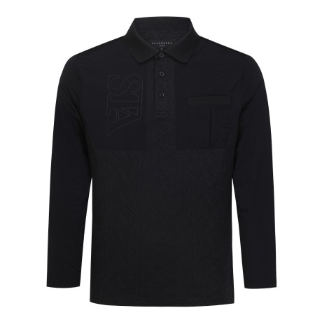 남성 텍스처 블록 STA 패턴 칼라 티셔츠