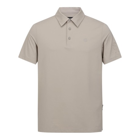 남성 엠보 로고 솔리드 칼라 반팔 티셔츠