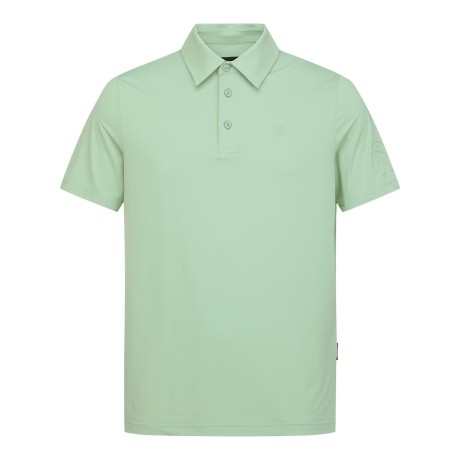 남성 엠보 로고 솔리드 칼라 반팔 티셔츠