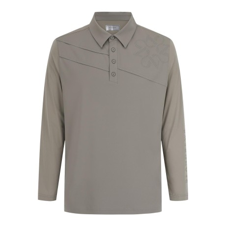 남성 별 심볼 사선 핀턱 칼라 긴팔 티셔츠