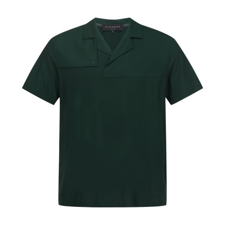 남성 패널 오픈 칼라 반팔 티셔츠