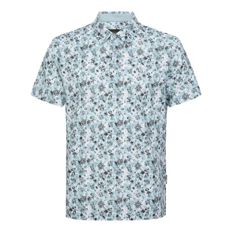 남성 별 심볼 패턴 칼라 반팔 티셔츠