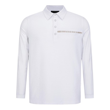 남성 배색 로고 디테일 소매 냉감 긴팔티셔츠