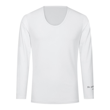 남성 텍스처 블록 U넥 긴팔 티셔츠