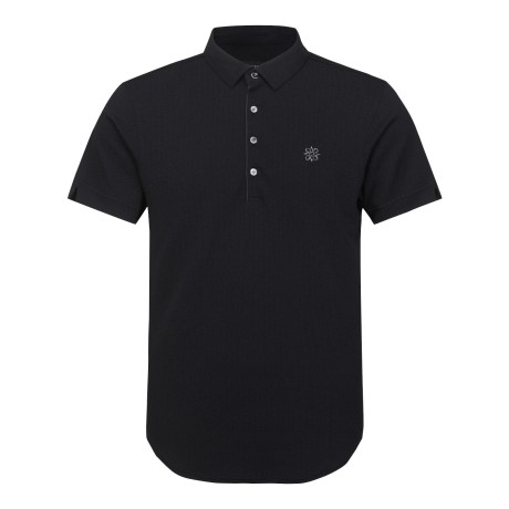 남성 스트라이프 조직 칼라 반팔 티셔츠