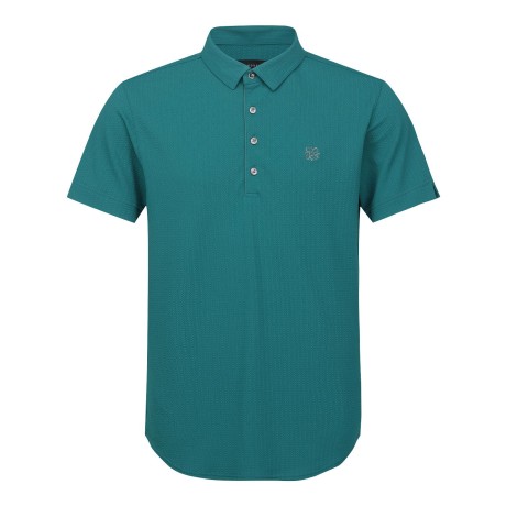 남성 스트라이프 조직 칼라 반팔 티셔츠