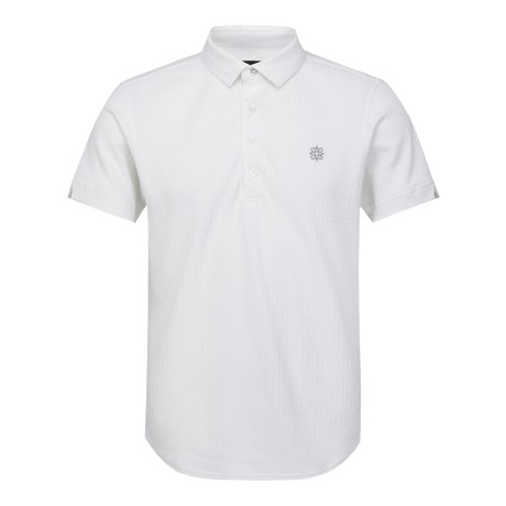 남성 스트라이프 조직 칼라 반팔 티셔츠