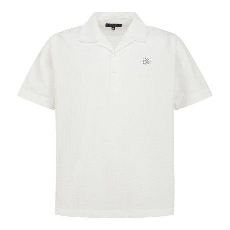 남성 별 심볼 조직감 오픈 칼라 반팔 티셔츠