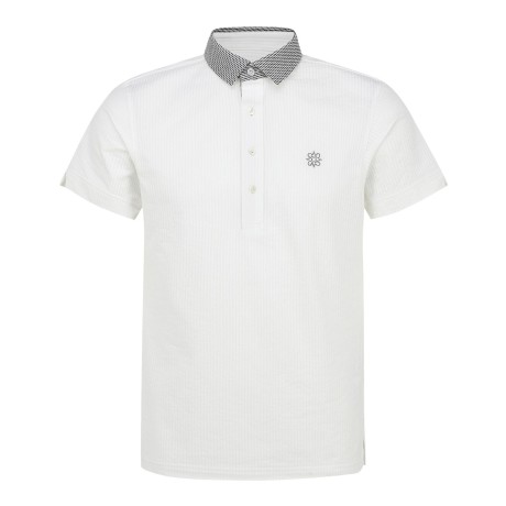 남성 시어서커 배색 칼라 반팔 티셔츠