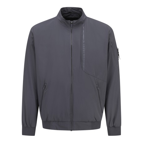 남성 로고 레더 탭 집업 점퍼