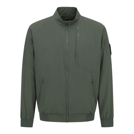 남성 로고 레더 탭 집업 점퍼