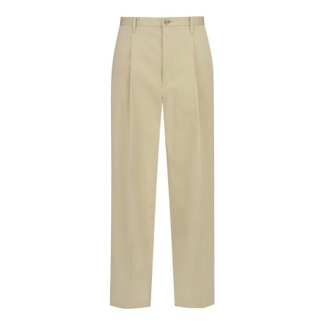 남성 자수 레터링 원턱 팬츠