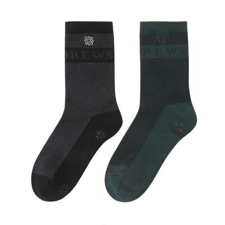 남성 별 심볼 레터링 배색 중목 양말