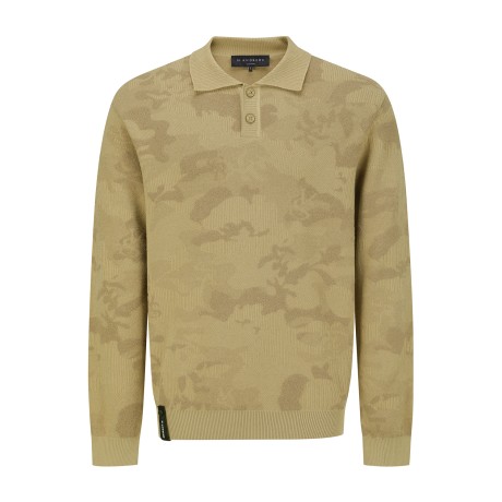 남성 카모플라주 패턴 칼라 니트