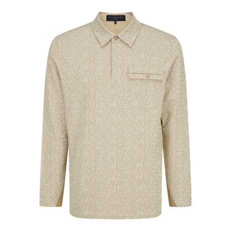 남성 스트라이프 로고 패턴 칼라 긴팔 티셔츠