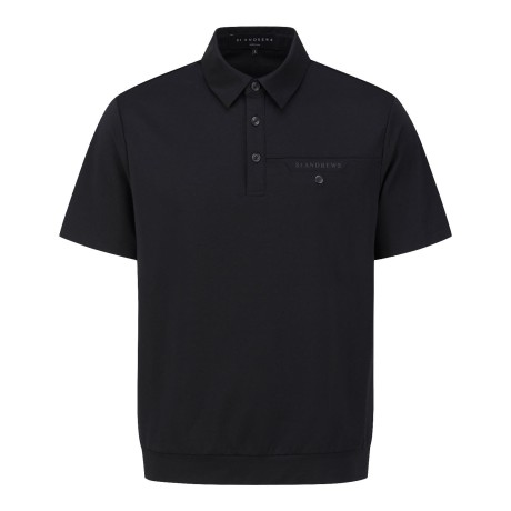 남성 솔리드 로고 레터링 칼라 반팔 티셔츠