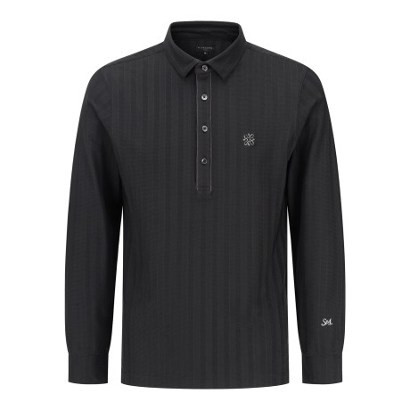 남성 헤링본 조직감 글리터 라인 칼라 티셔츠