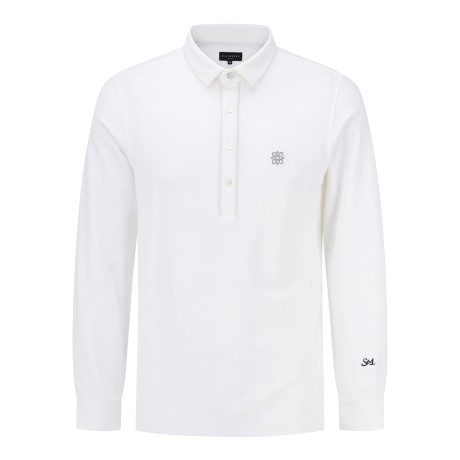 남성 헤링본 조직감 글리터 라인 칼라 티셔츠