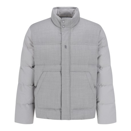 남성 텍스처 블록 구스 다운 점퍼