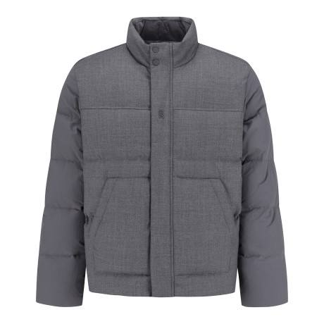 남성 텍스처 블록 구스 다운 점퍼