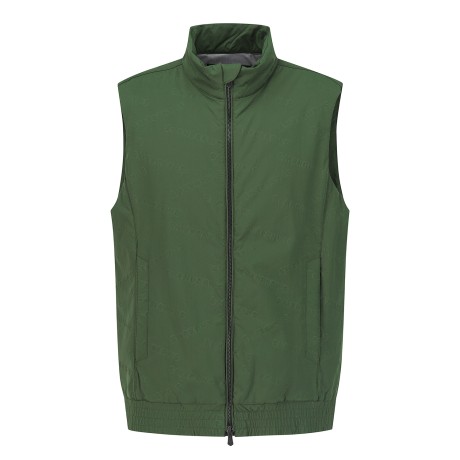 남성 엠보 로고 패턴 집업 베스트 점퍼