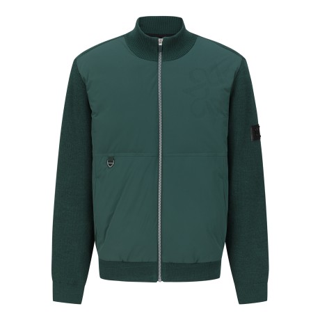 남성 별 심볼 구스 다운 패딩 블록 집업 가디건