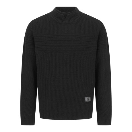 남성 넥 레이어드 캐시미어 혼방 방풍 니트