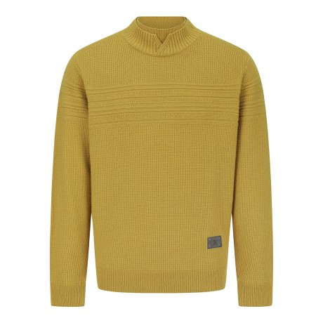 남성 넥 레이어드 캐시미어 혼방 방풍 니트